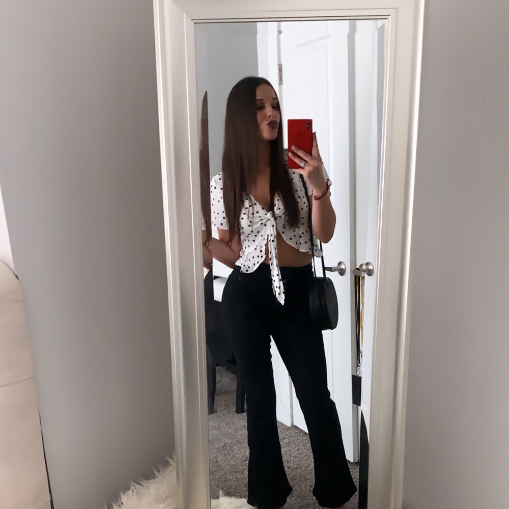 Black flare jeans